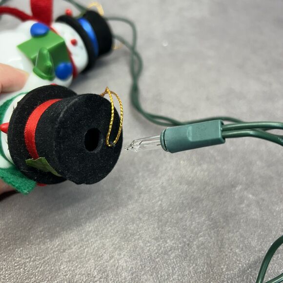 Vintage HMK Snowman Hard Plastic String Light Covers /Ornaments - Picture 3 of 12